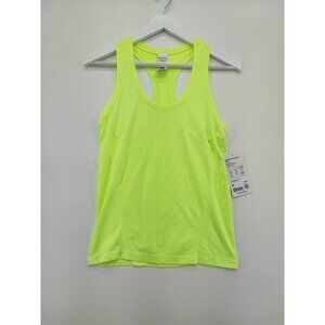 Athleta Women's Momentum Seamless Striped Racerback Green Neon Tank Top Size S